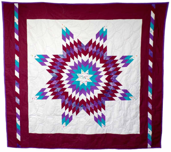 Native American Made Full Size Star Quilt: Pirouette (74 x 81 inches)