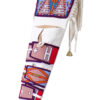 Native American Hand Beaded Crow Cradle: 3 Band Beadwork on White Leather