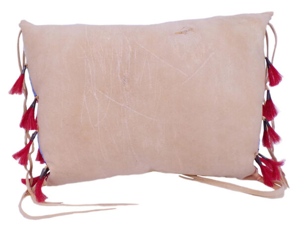 Native American Made XLG Tipi Bag: Old Stock Italian Beads on Brain Tanned Hide - Image 5