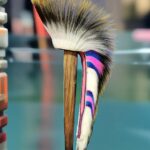18’’ inches Porcupine Roach Hair, Purple and pink to match the Osage ribbon work of a straight dancer.