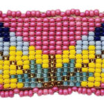 Native American Hand Beaded Hair Barrette: Pink w/ Half Star Design